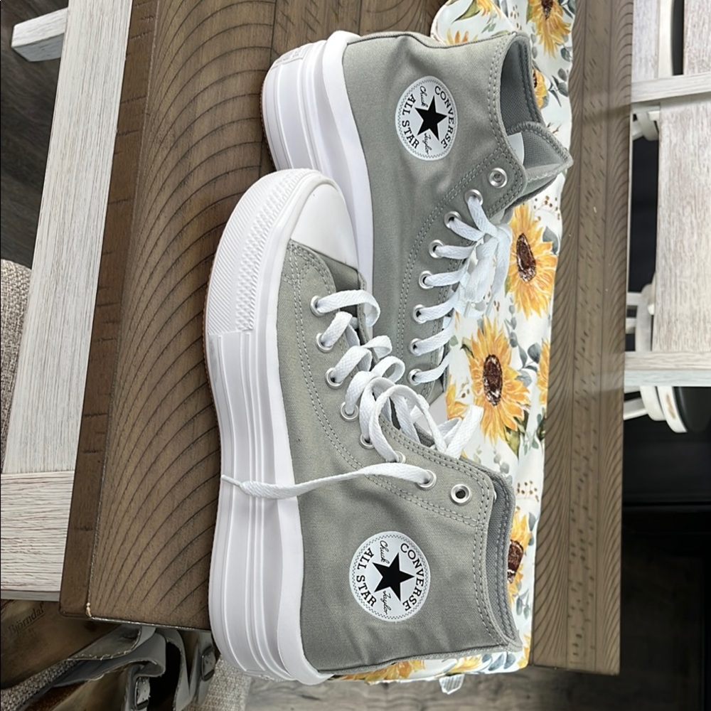 Converse Gray Platform High Tops